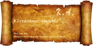 Kirnbauer Amadé névjegykártya